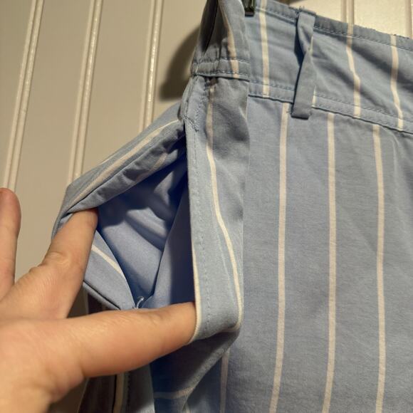 Lane Bryant Blue Striped Pull On Straight Leg Pants Size 18 Petite - Picture 4 of 7